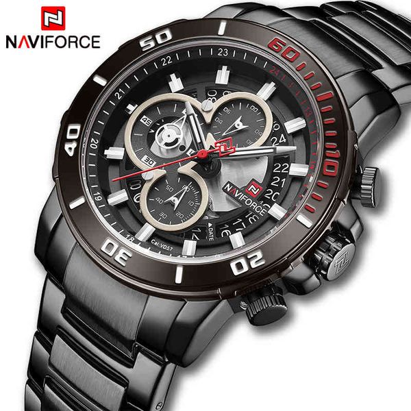 relogio masculino naviforce watch men sports waterproof military quartz male clock stainless steel luminous chronograph watches 210517, Slivery;brown
relogio masculino naviforce watch men sports waterproof military quartz male clock stainless steel luminous chronograph watches 210517, Slivery;brown