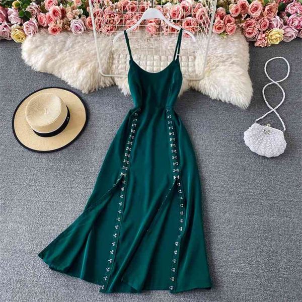 summer retro temperament vestidos female v-neck halter split sling high waist slim fit midi dress c892 210507, Black;gray
summer retro temperament vestidos female v-neck halter split sling high waist slim fit midi dress c892 210507, Black;gray