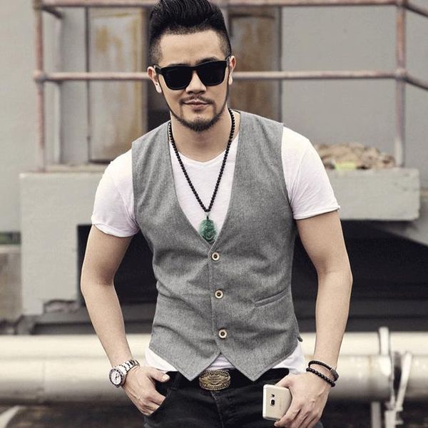men's vests yushu high-quality cotton and linen suit vest men fashion grey black business casual spring summer slim waistcoat, Black;white
men's vests yushu high-quality cotton and linen suit vest men fashion grey black business casual spring summer slim waistcoat, Black;white