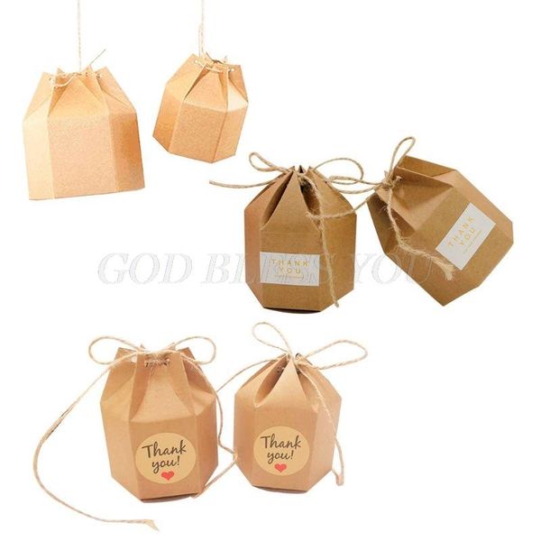 gift wrap 50pcs/pack kraft paper candy present boxes creative hexagon sweet packing with rope wedding party packaging box
gift wrap 50pcs/pack kraft paper candy present boxes creative hexagon sweet packing with rope wedding party packaging box