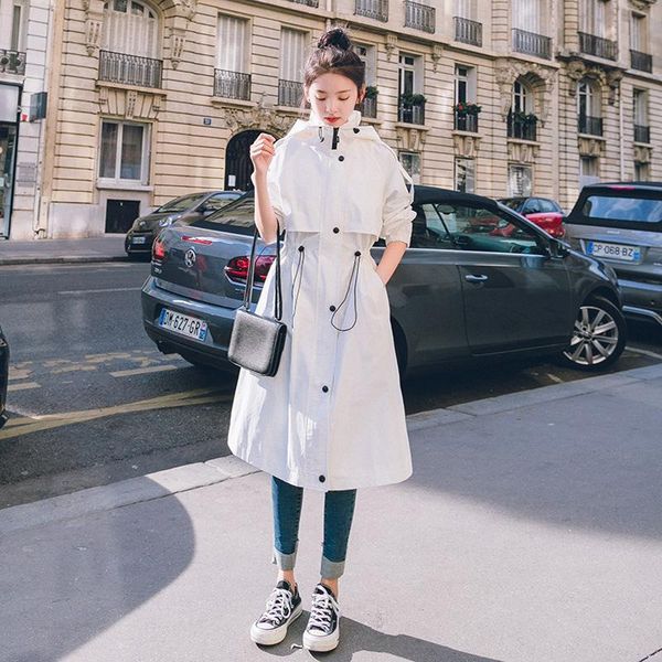 women's trench coats white windbreaker mid-length slim hooded chic coat long, Tan;black
women's trench coats white windbreaker mid-length slim hooded chic coat long, Tan;black