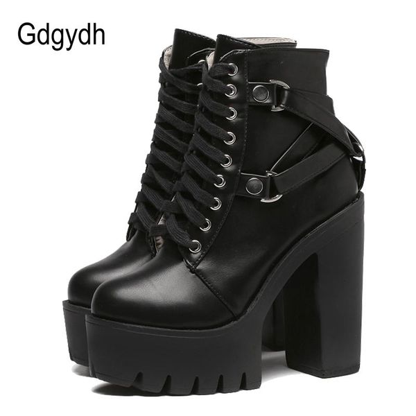 gdgydh fashion black boots women heel spring autumn lace-up soft leather platform shoes woman party ankle high heels punk
gdgydh fashion black boots women heel spring autumn lace-up soft leather platform shoes woman party ankle high heels punk