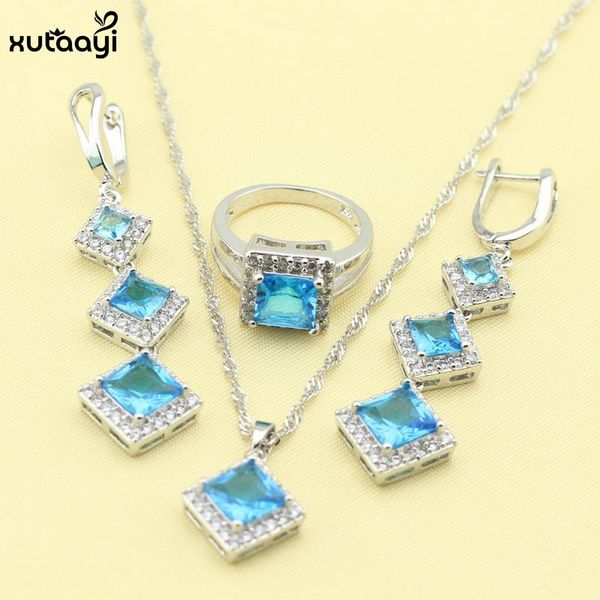 earrings & necklace xutaayi fashion silver color jewelry sets for women blue cubic zirconia classy rings wedding
earrings & necklace xutaayi fashion silver color jewelry sets for women blue cubic zirconia classy rings wedding