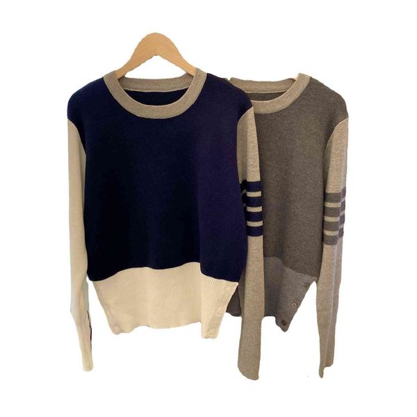 tb pullover sweater 2021 autumn and winter three-dimensional four bar color contrast wool sweater coat men women lovers trend, Black
tb pullover sweater 2021 autumn and winter three-dimensional four bar color contrast wool sweater coat men women lovers trend, Black
