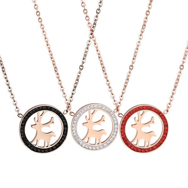 pendant necklaces 2021 christmas elk deer necklace stainless steel deers chain rose gold choker charm gifts for women, Silver
pendant necklaces 2021 christmas elk deer necklace stainless steel deers chain rose gold choker charm gifts for women, Silver
