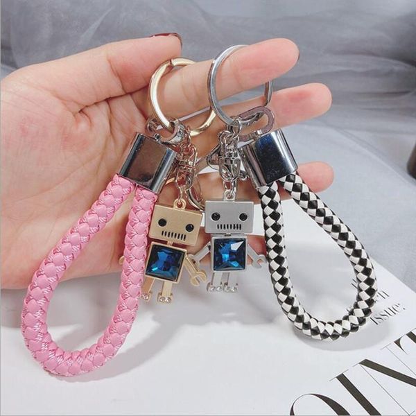 keychains creative alloy robot keychain hand-woven rope car key chain cute bag keyring penant accessories, Silver
keychains creative alloy robot keychain hand-woven rope car key chain cute bag keyring penant accessories, Silver