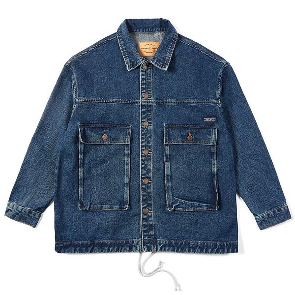 outdoor jackets&hoodies spring men's loose multi pocket wash denim jacket climbing camping labor cargo combat personalized coat top, Blue;black 
outdoor jackets&hoodies spring men's loose multi pocket wash denim jacket climbing camping labor cargo combat personalized coat top, Blue;black