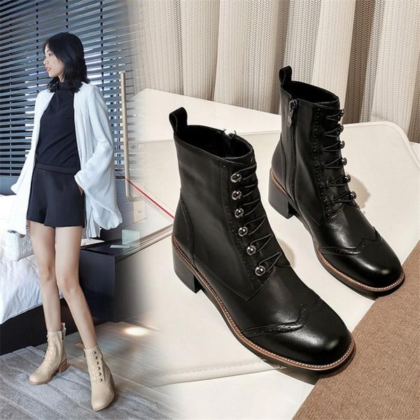 boots winter women genuine leather ankle with side zipper mid-heel anti skid and wear resistant rubber sole, Black
boots winter women genuine leather ankle with side zipper mid-heel anti skid and wear resistant rubber sole, Black