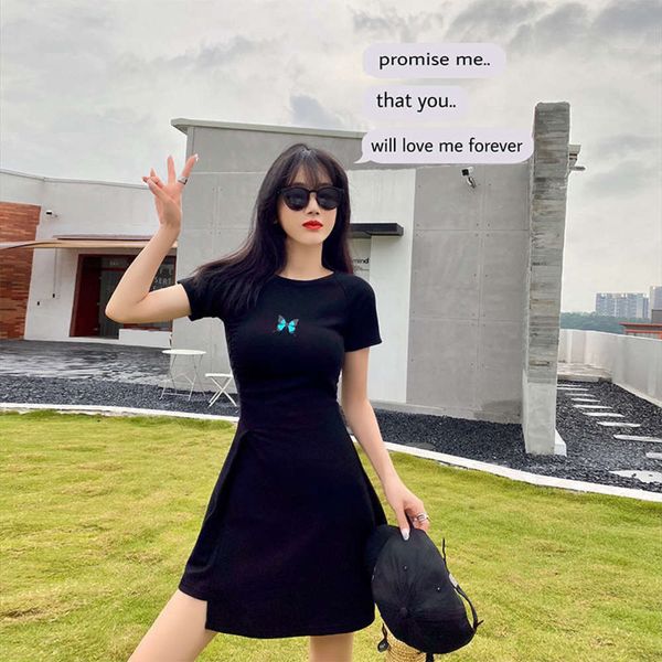 casual dress butterfly dress women 2020 summer waist show thin temperament fashion irregular skirt children, Black;gray
casual dress butterfly dress women 2020 summer waist show thin temperament fashion irregular skirt children, Black;gray