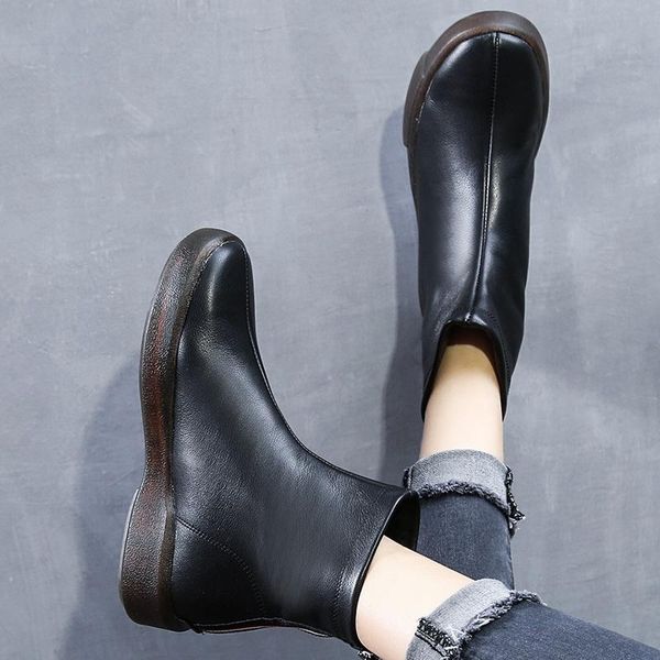 finger citron genuine cow leather lady anckle boots round toe anti-skid outsole comfortable for women size 35-43, Black
finger citron genuine cow leather lady anckle boots round toe anti-skid outsole comfortable for women size 35-43, Black