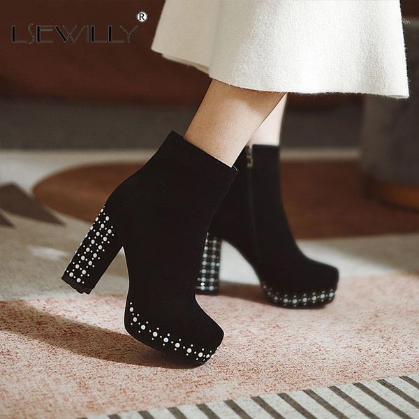 boots lsewilly 2021 fashion autumn winter high heels ankle women thick heel platform ladies worker size 431, Black
boots lsewilly 2021 fashion autumn winter high heels ankle women thick heel platform ladies worker size 431, Black