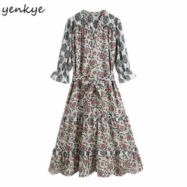 spring women vintage floral print midi dress female wrist sleeve v neck belt vestido mujer casual plus size dresses 210514, Black;gray
spring women vintage floral print midi dress female wrist sleeve v neck belt vestido mujer casual plus size dresses 210514, Black;gray