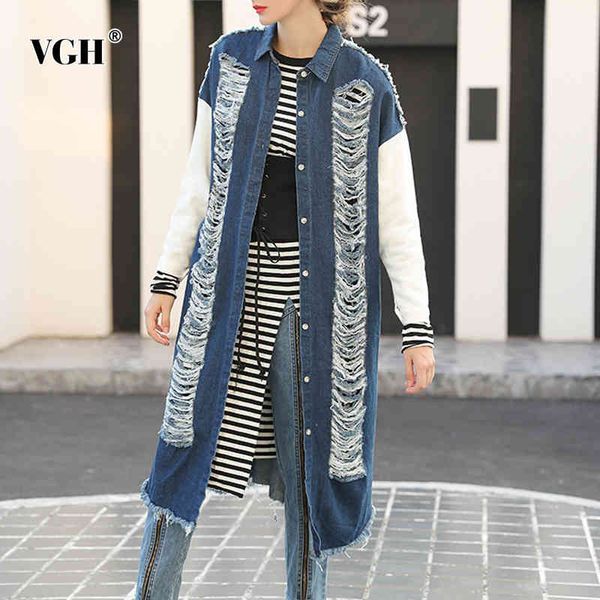 casual patchwork hole denim trench for women lapel long sleeve streetwear windbreaker female fashion clothing 210507, Tan;black
casual patchwork hole denim trench for women lapel long sleeve streetwear windbreaker female fashion clothing 210507, Tan;black