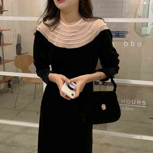 casual dresses pearl neck veet 2022 autumn and winter temperament french chic long sleeved skirt, Black;gray
casual dresses pearl neck veet 2022 autumn and winter temperament french chic long sleeved skirt, Black;gray