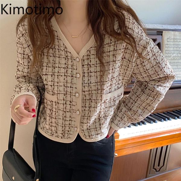 women's jackets kimotimo plaid tweed coat women korean ins vintage v-neck double pockets crop jacket autumn temperament long sleeve car, Black;brown
women's jackets kimotimo plaid tweed coat women korean ins vintage v-neck double pockets crop jacket autumn temperament long sleeve car, Black;brown