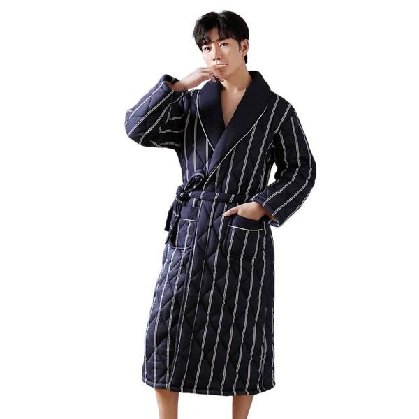 men's sleepwear baijinbai thick 3 layers warm winter bathrobe men soft cotton quilted long kimono bath robe male dressing gown for mens, Black;brown
men's sleepwear baijinbai thick 3 layers warm winter bathrobe men soft cotton quilted long kimono bath robe male dressing gown for mens, Black;brown