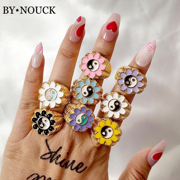 creative thick chunky glazed tai chi flower rings for women multicolor metal geometric enamel bagua finger ins jewelry wedding, Slivery;golden
creative thick chunky glazed tai chi flower rings for women multicolor metal geometric enamel bagua finger ins jewelry wedding, Slivery;golden
