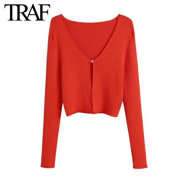 women's knits & tees traf clothes women spring autumn red sweater feminino short outerwear chic v-neckone button long sleeve knitting, White
women's knits & tees traf clothes women spring autumn red sweater feminino short outerwear chic v-neckone button long sleeve knitting, White
