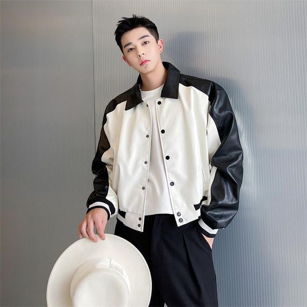 men's jackets men women american style vintage trend loose casual motorcycle jacket leather coat man black white splice short, Black;brown
men's jackets men women american style vintage trend loose casual motorcycle jacket leather coat man black white splice short, Black;brown