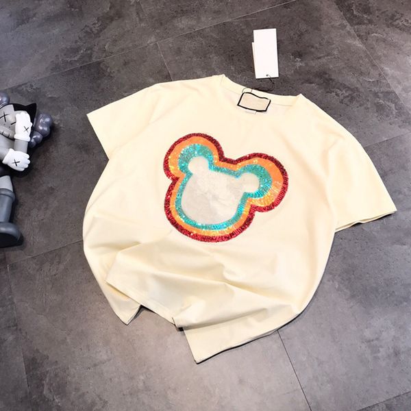 design clothing 2021 summer new fashion short sleeve men's and women's same couple cartoon sequin casual loose round neck t-shirt, White
design clothing 2021 summer new fashion short sleeve men's and women's same couple cartoon sequin casual loose round neck t-shirt, White