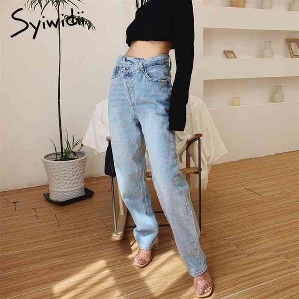syiwidii irregular high waisted mom jeans for women straight high street full length denim pants clothes fashion spliced, Blue
syiwidii irregular high waisted mom jeans for women straight high street full length denim pants clothes fashion spliced, Blue