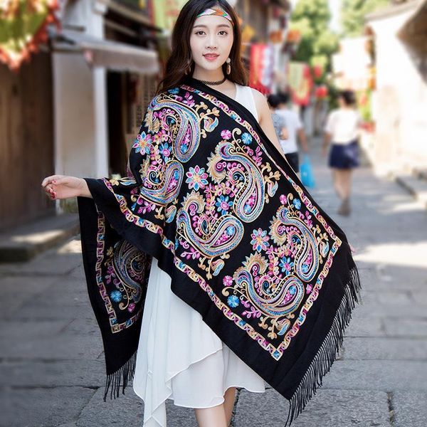 scarves lady shawls wraps female pashmina women scarf embroider flower winter cashmere, Blue;gray
scarves lady shawls wraps female pashmina women scarf embroider flower winter cashmere, Blue;gray
