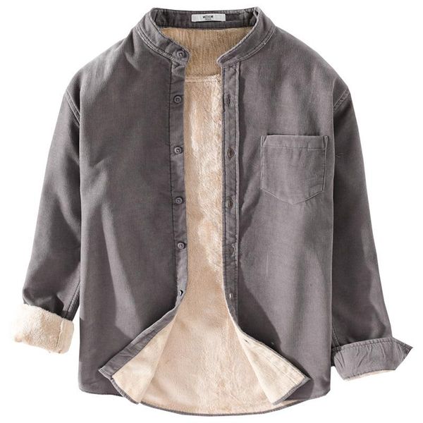 men's casual shirts winter retro corduroy fleece khaki cotton thermal warm slim fit for male, White;black
men's casual shirts winter retro corduroy fleece khaki cotton thermal warm slim fit for male, White;black