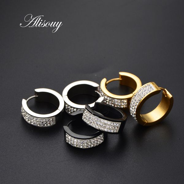 1 pair punk men women stainless steel hoop earrings with crystal cz gold color round hoop huggie earrings 6*7 6*9 6*16, Golden
1 pair punk men women stainless steel hoop earrings with crystal cz gold color round hoop huggie earrings 6*7 6*9 6*16, Golden