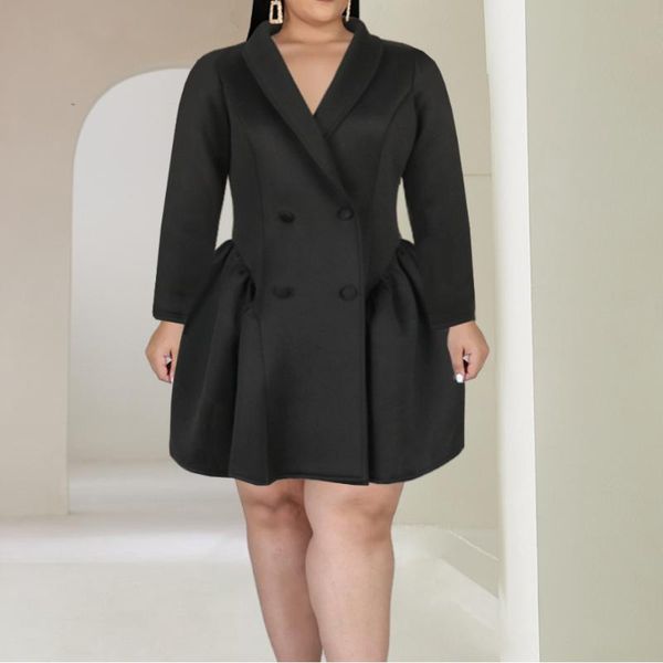 Plus Size Dresses Long Sleeve Party Dress Women Formal V Neck High Waist Button Up Elegant Office Ladies Black Outfits Tunics
Plus Size Dresses Long Sleeve Party Dress Women Formal V Neck High Waist Button Up Elegant Office Ladies Black Outfits Tunics
