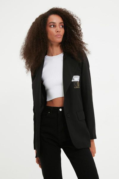 women's jackets trendyol jacket with pocket twoaw22ce0366, Black;brown