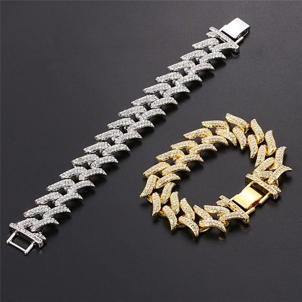 men's thorns cuban chain men bracelet hip hop rock charm gold silver color miami fashion bracelets, Golden;silver
men's thorns cuban chain men bracelet hip hop rock charm gold silver color miami fashion bracelets, Golden;silver