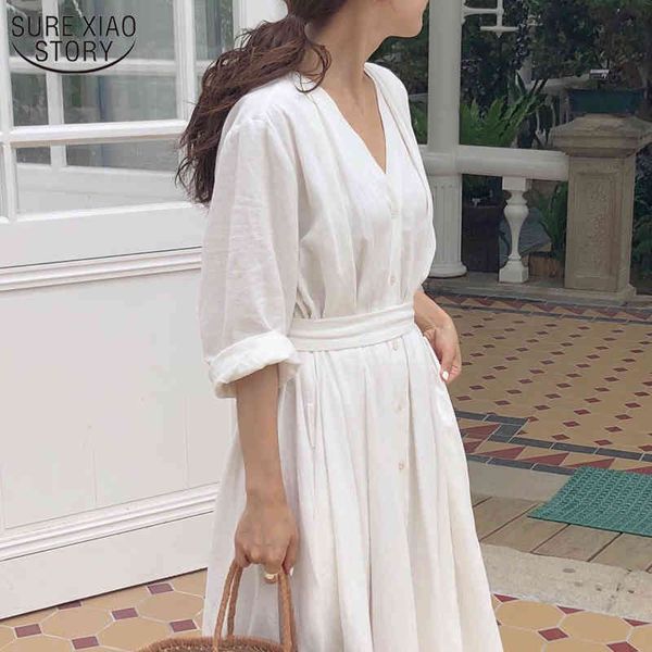 plus size spring summer vintage women dress solid cotton long elegant a-line loose shirt white vestidos 10054 210508, Black;gray
plus size spring summer vintage women dress solid cotton long elegant a-line loose shirt white vestidos 10054 210508, Black;gray