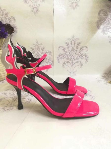 chic summer fire shaped sandals women ankle strap high heel flame-pattern catwalk sandalias de mujer shoes 43, Black
chic summer fire shaped sandals women ankle strap high heel flame-pattern catwalk sandalias de mujer shoes 43, Black