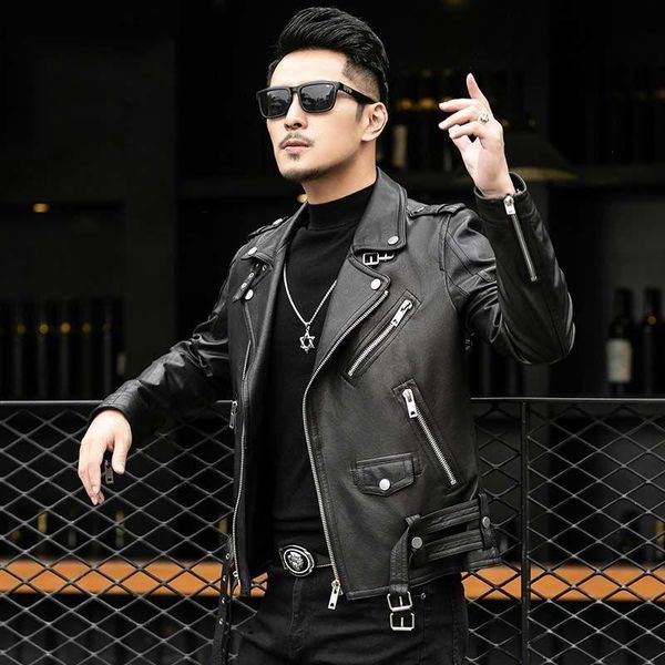 men's leather & faux men 's sheep jacket short suit collar korean -style long-sleeved cardigan slim, Black
men's leather & faux men 's sheep jacket short suit collar korean -style long-sleeved cardigan slim, Black
