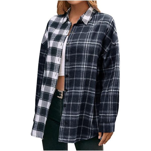 women's jackets fashion winter casual plaid patchwork long sleeve coat single-breasted turn-dwon collar shirt jacket chaqueta mujer#35, Black;brown
women's jackets fashion winter casual plaid patchwork long sleeve coat single-breasted turn-dwon collar shirt jacket chaqueta mujer#35, Black;brown