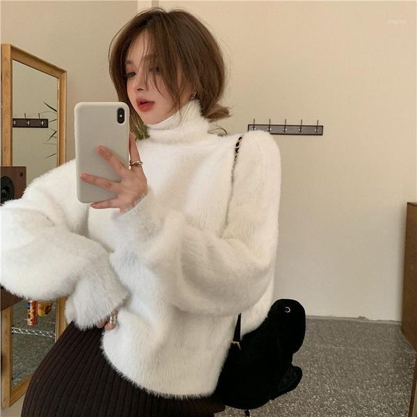 mohair knitting women sweater and pullovers solid long-sleeved loose casual all match female pulls outwear women's sweaters, White;black
mohair knitting women sweater and pullovers solid long-sleeved loose casual all match female pulls outwear women's sweaters, White;black