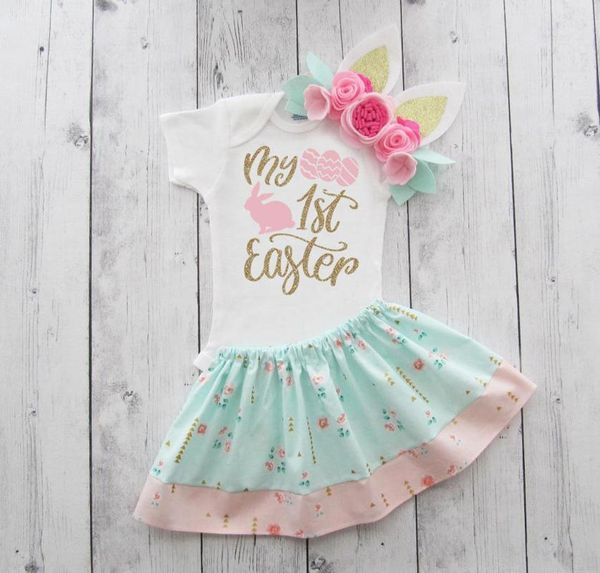 summer born infant baby girls easter letter romper+tutu floral skirt+headbands vogue clothes ropa clothing sets, White
summer born infant baby girls easter letter romper+tutu floral skirt+headbands vogue clothes ropa clothing sets, White