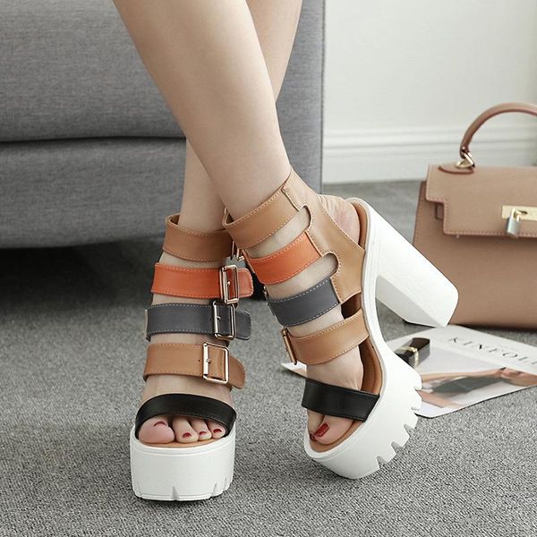 sandals hkxn summer style platfprm female hollow waterproof thick heel color matching roman fish mouth heels women, Black
sandals hkxn summer style platfprm female hollow waterproof thick heel color matching roman fish mouth heels women, Black