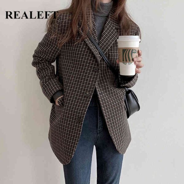 classic plaid woolen women's jacket vintage single breasted coats pocket long sleeve female fashionable outwear 210428, White;black
classic plaid woolen women's jacket vintage single breasted coats pocket long sleeve female fashionable outwear 210428, White;black