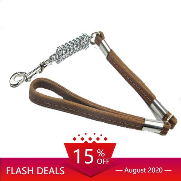 dog collars & leashes real leather large leash explosion-proof spring buffer pet walking training lead short big double knot
dog collars & leashes real leather large leash explosion-proof spring buffer pet walking training lead short big double knot