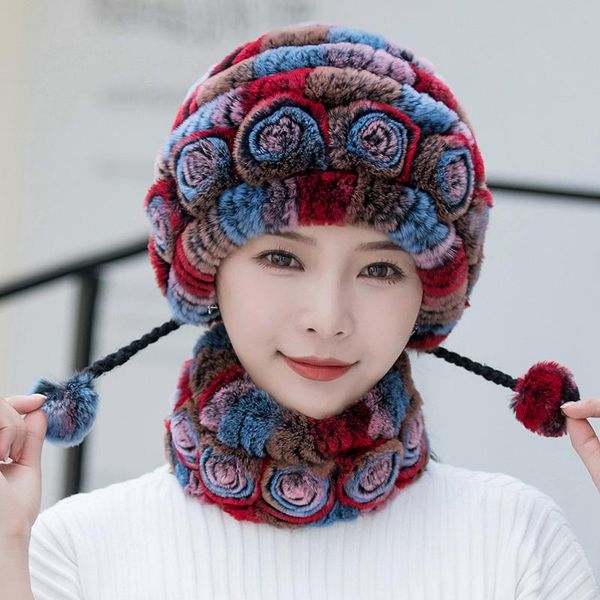 beanie/skull caps winter women flowers striped natural real rex fur hats scarf lady warm knit russian outdoor, Blue;gray
beanie/skull caps winter women flowers striped natural real rex fur hats scarf lady warm knit russian outdoor, Blue;gray