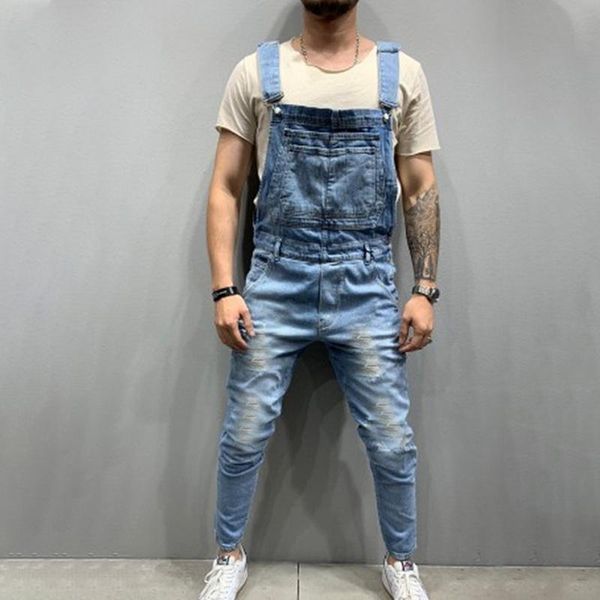 Men's Jeans Overalls For Man Suspender Pants Jumpsuits High Street Printing Autumn Fashion Denim Jogging Male Working clothes 7VRT, Blue
Men's Jeans Overalls For Man Suspender Pants Jumpsuits High Street Printing Autumn Fashion Denim Jogging Male Working clothes 7VRT, Blue