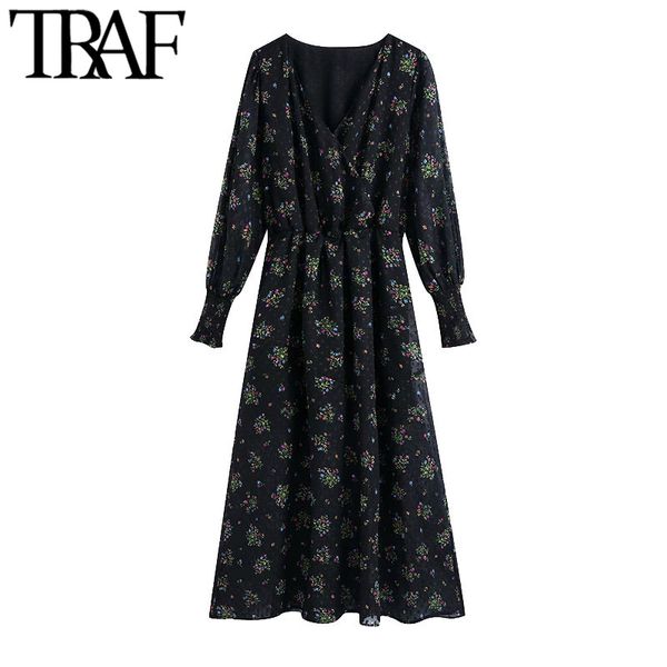 traf women chic fashion floral print chiffon midi dress vintage elastic waist with lining female dresses vestidos mujer 210415, Black;gray
traf women chic fashion floral print chiffon midi dress vintage elastic waist with lining female dresses vestidos mujer 210415, Black;gray