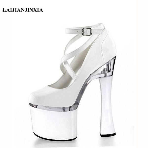 dress shoes plus:35-46 summer round toe sandals 18cm square high heels platform ankle straps woman wedding pumps, Black
dress shoes plus:35-46 summer round toe sandals 18cm square high heels platform ankle straps woman wedding pumps, Black