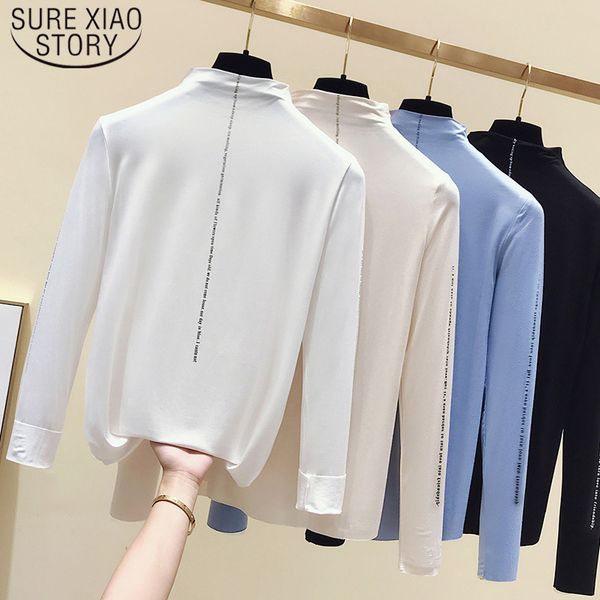 semi-high collar base shirt women's long sleeve autumn slim black white blouse women print patchwork 6300 50 210510
semi-high collar base shirt women's long sleeve autumn slim black white blouse women print patchwork 6300 50 210510