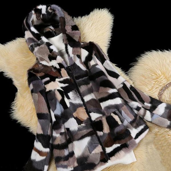 women's fur & faux genuine real natural mink coat with hood fashion multi-color warm winter waistcoats plus size, Black
women's fur & faux genuine real natural mink coat with hood fashion multi-color warm winter waistcoats plus size, Black