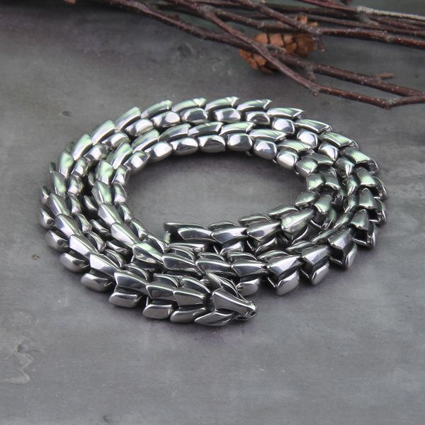 viking ouroboros vintage punk necklace for men never fade stainless steel fashion jewelry hippop street culture, Silver
viking ouroboros vintage punk necklace for men never fade stainless steel fashion jewelry hippop street culture, Silver
