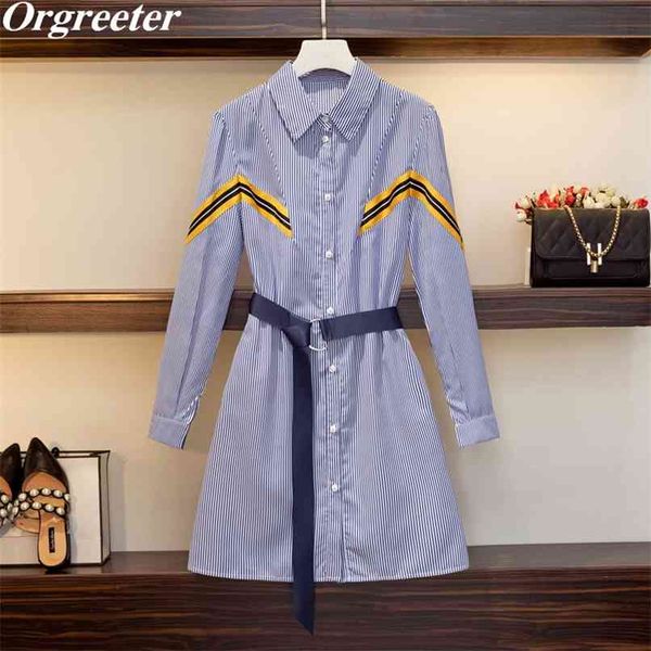 plus size l-4xl casual striped dress women autumn fashion lapel patchwork sashes straight 210602, Black;gray
plus size l-4xl casual striped dress women autumn fashion lapel patchwork sashes straight 210602, Black;gray