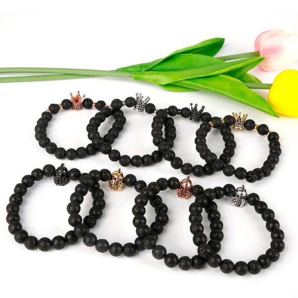link, chain 1pc/bag 8mm micro pave cz crown bracelets ball charms women men jewelry viking volcanic sandstone buddha bead bracelet, Black
link, chain 1pc/bag 8mm micro pave cz crown bracelets ball charms women men jewelry viking volcanic sandstone buddha bead bracelet, Black