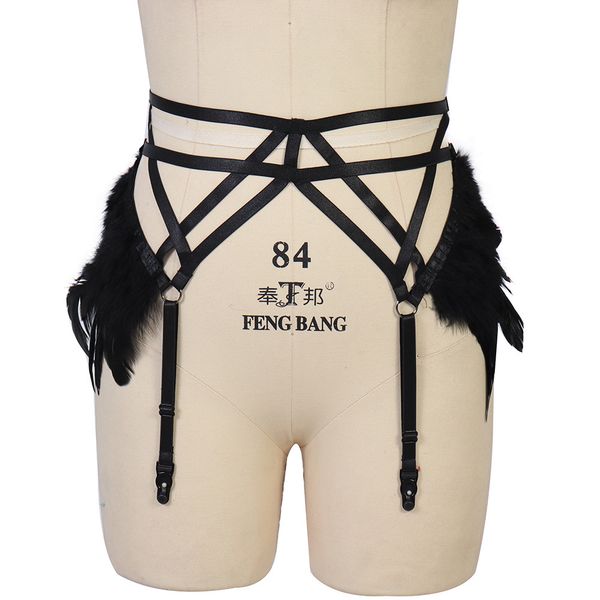 uniform temptation feather suspender tight stage performance fun garter, Black;white
uniform temptation feather suspender tight stage performance fun garter, Black;white